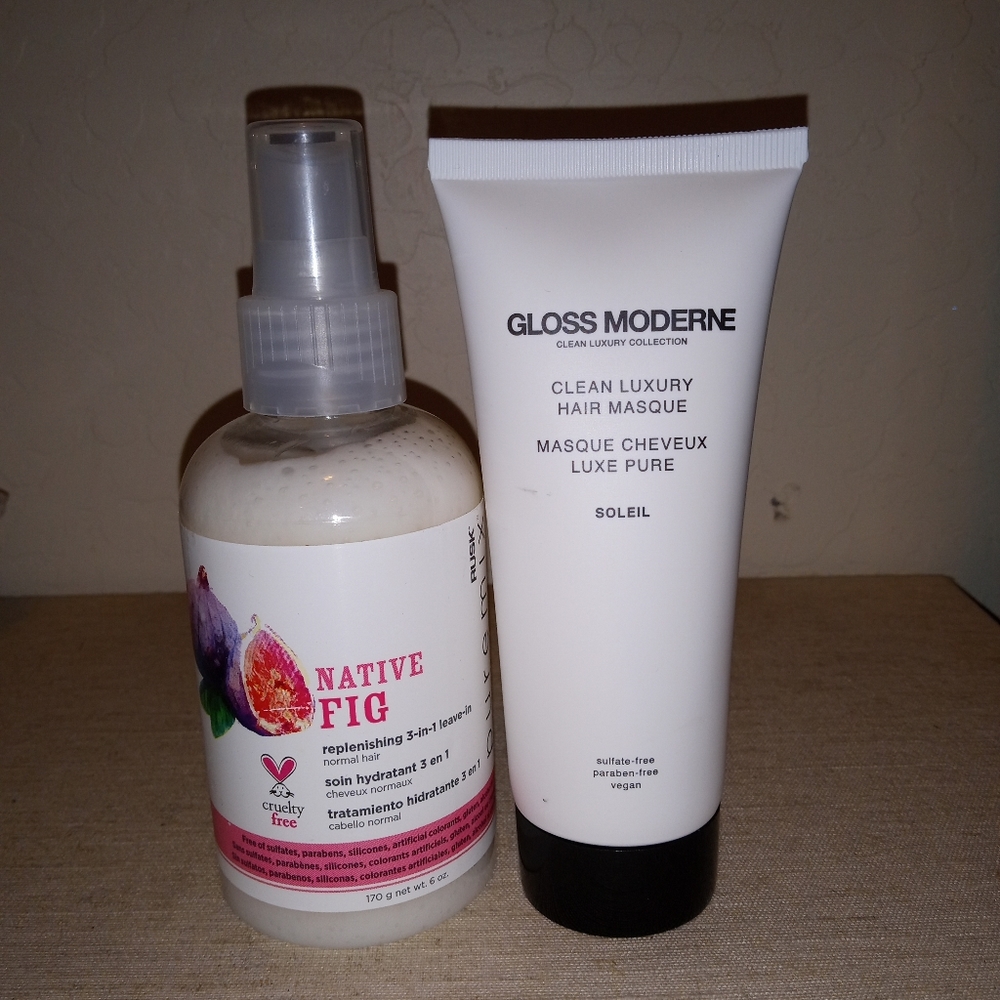RUSK Native Fig Repleneshing 3in 1 Leave In,Gloss Moderne Clean Luxury Hair Mask